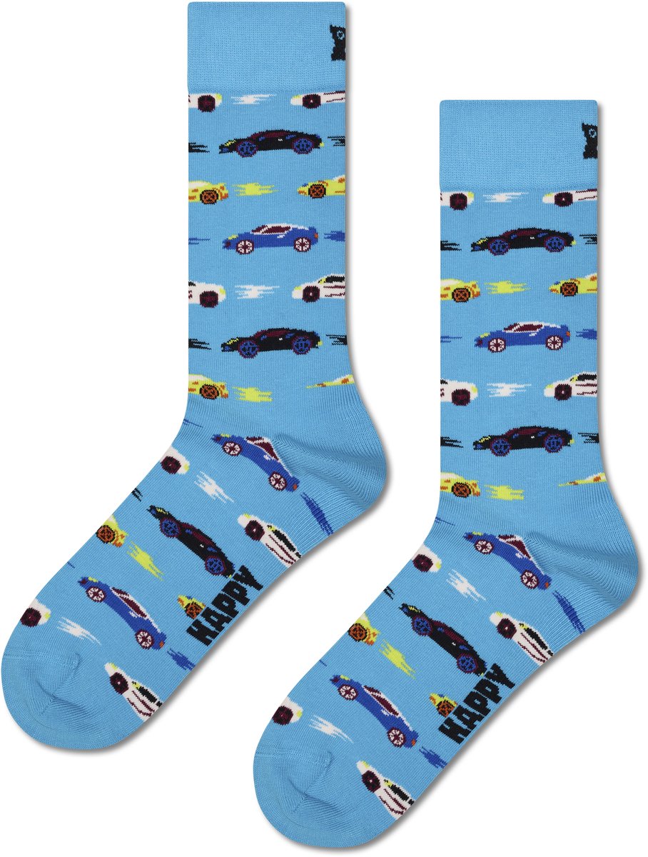 Happy Socks Car Stripe Sock - unisex sokken - blauw - Unisex - Maat: 41 - 46