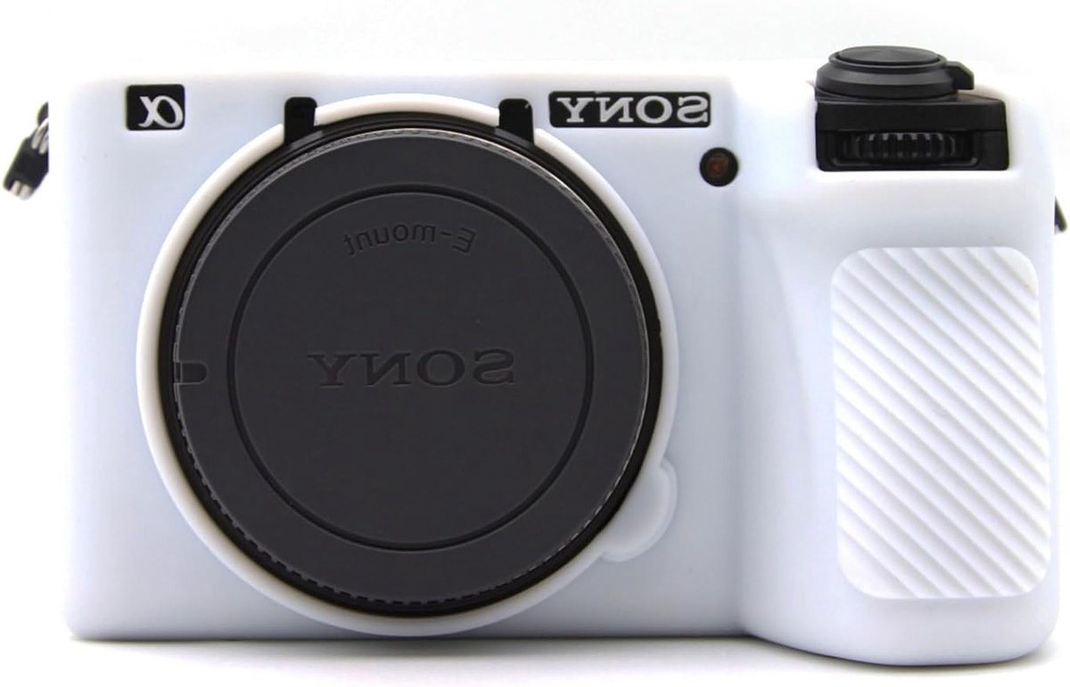 Zachte silicone hoes voor Sony A6700 camera - Beschermende, anti-kras en slanke fit - Witte afwerking voor optimale grip en stijl
