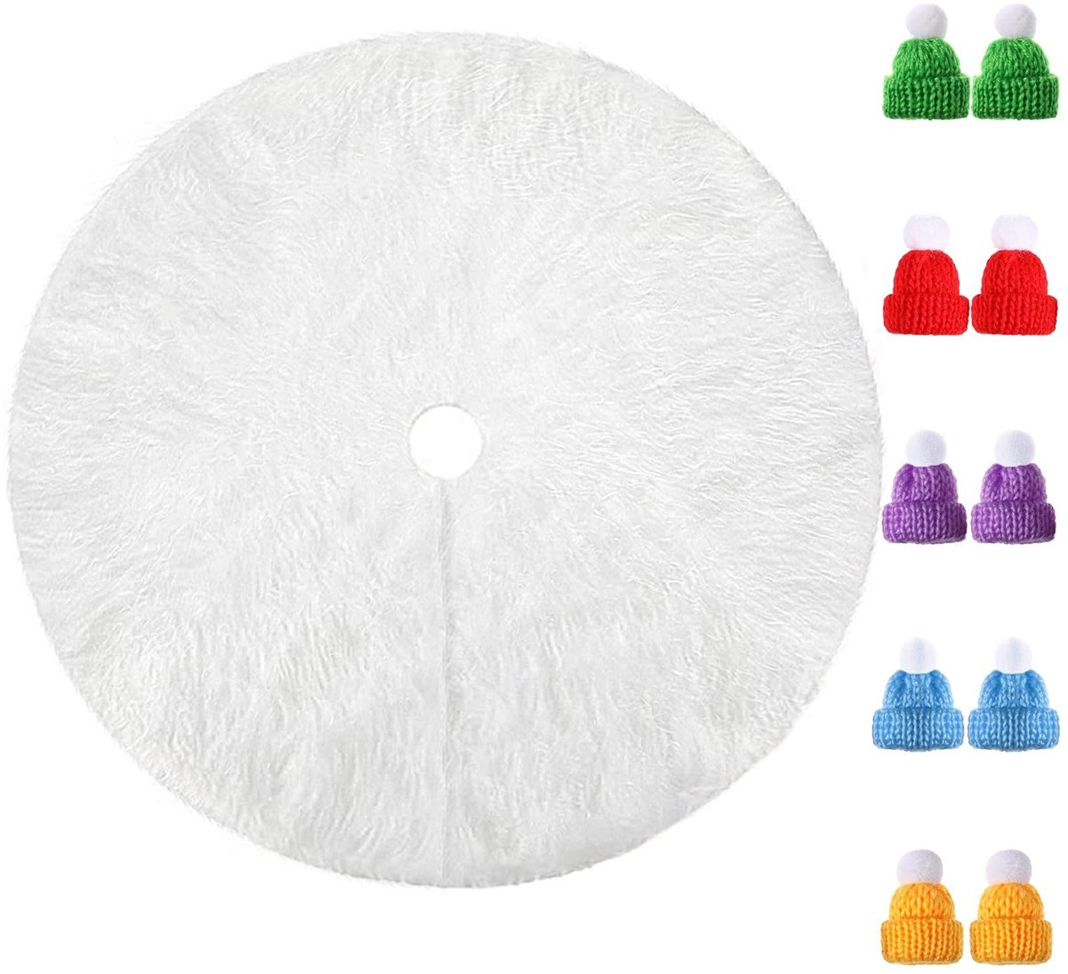 Allecto - Kerstboomrok - Luxe Pluche - 90 cm - Wit - Kerstdecoratie - Perfect voor Feestdagen - Sfeervolle Versiering