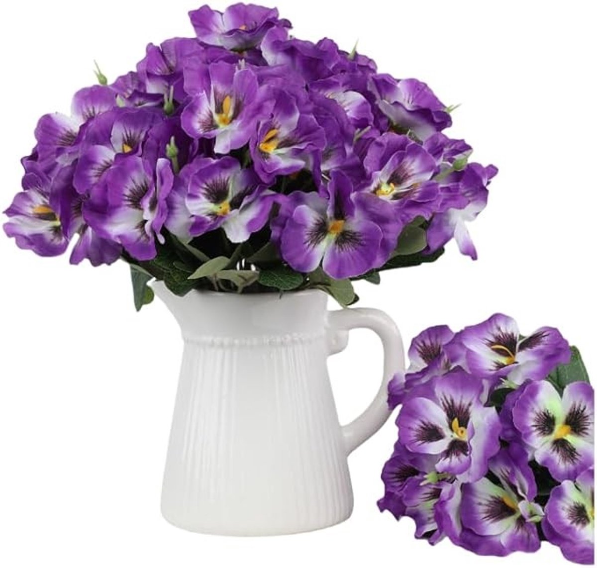 10 Bundels Kunstmatige Viooltjes - UV-bestendige Bloemen voor Buiten - Zijde Chrysanten vo