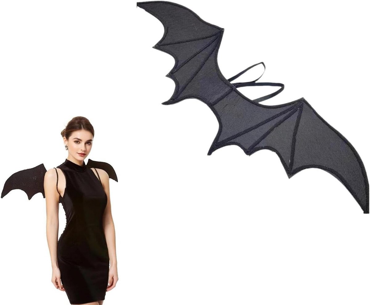 Zwarte vleugels voor kostuumaccessoires - Perfect voor Halloween, themafeesten en verkleedpartijen