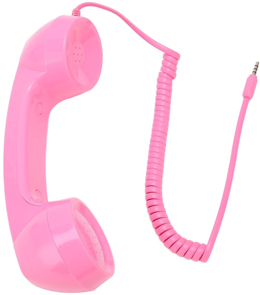 Dailygoody - Retro Telefoon - Vintage Retro Telefoon - Strahlingsbescherming - Rosa - Handymicrofoon - Veilig bellen - Mobiele telefoon en comput