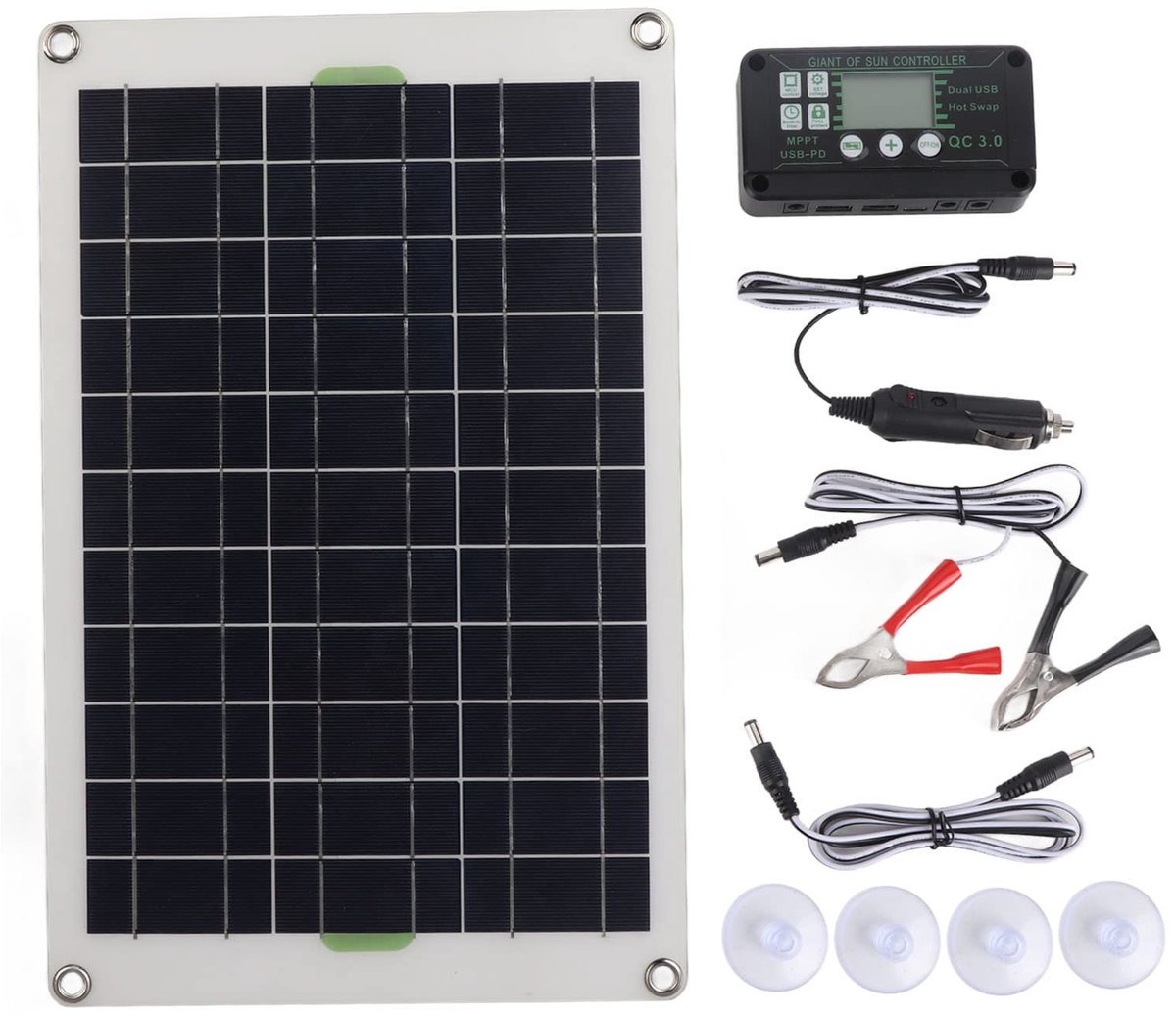 Dailygoody - Zonnepaneel Kit - 50W Monokristallijn zonnepaneel - Draagbaar formaat - Inclusief controller - Ideaal voor RV boot en camping - Energieop