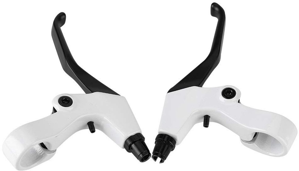 Dailygoody - Fiets Remhendel - Aluminiumlegering - Ergonomisch - Wit/Zwart - Geschikt voor Mountainbikes en Racefietsen - 22 mm Stuur