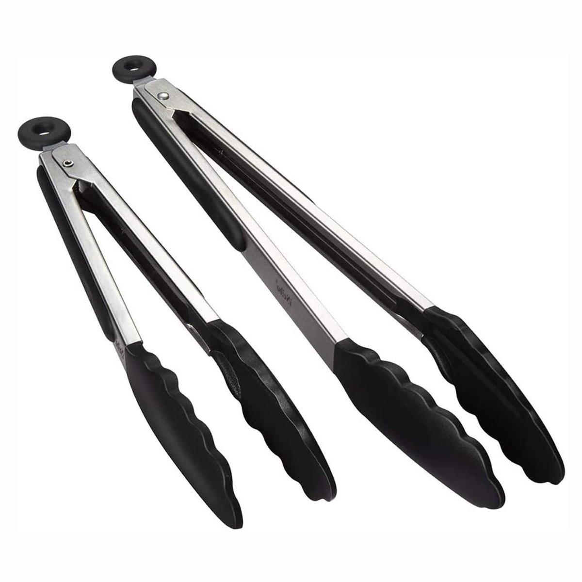 Dailygoody - Keukentang - Siliconen keukentang set - Antislip grip - Zwart - Voedseltang voor barbecue en oven - Vaatwasserbestendig