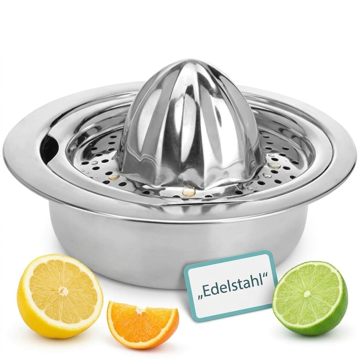 Dailygoody - Stijlvolle Citrus Juicer met Houder - RVS - 350 ml - Handmatig Sap Extractor