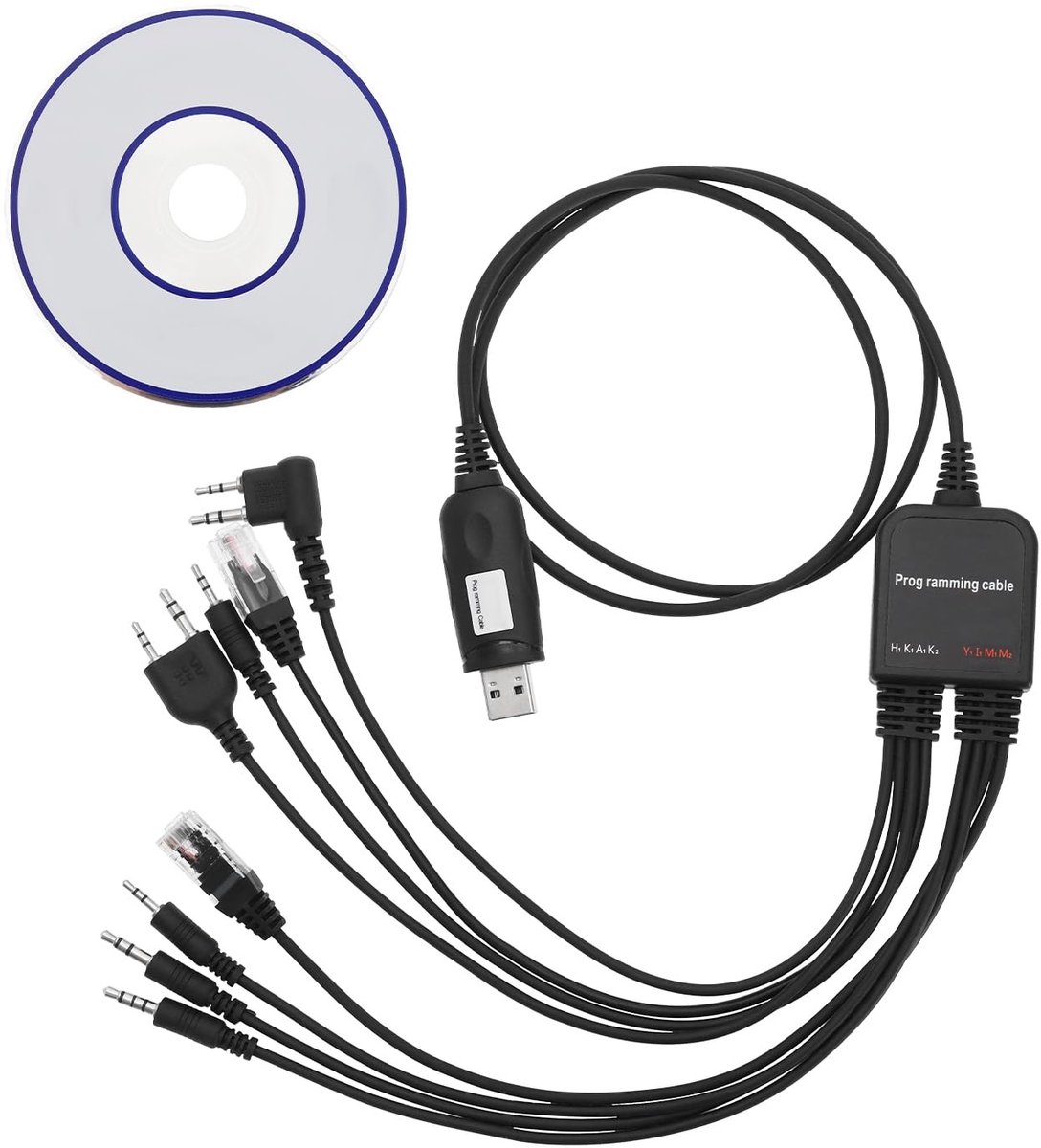 Dailygoody - Programmeerkabel - 8-in-1 - USB-programmeerkabel - 1,3 m - Compatibel met verschillende merken - Ideaal voor radio-programmering - I