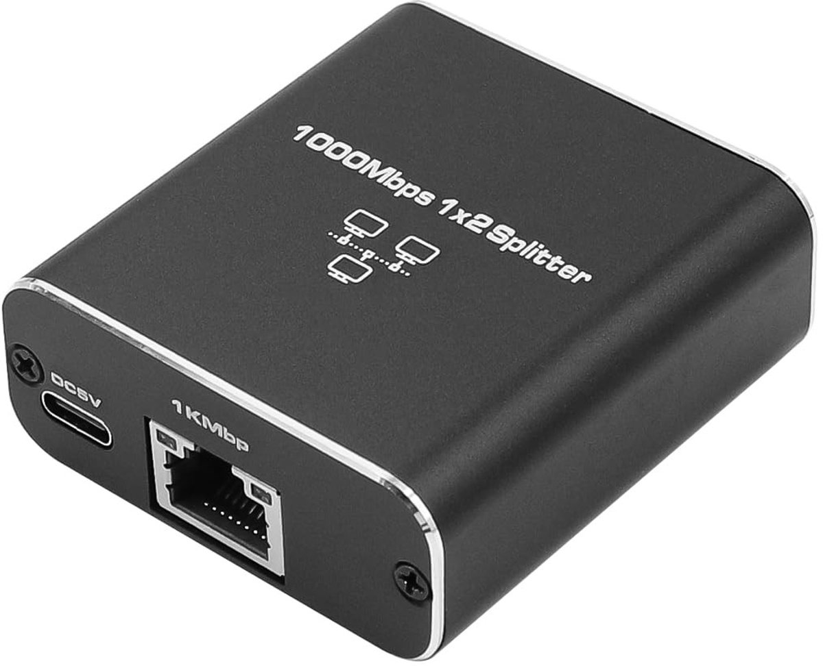 Dailygoody - Ethernet Splitter - 1 tot 2 Apparaten - Hoge Snelheid - 1000 Mbps - Netwerk Verlengingsconnector - USB-voedingskabel - Geschikt voor Geli..