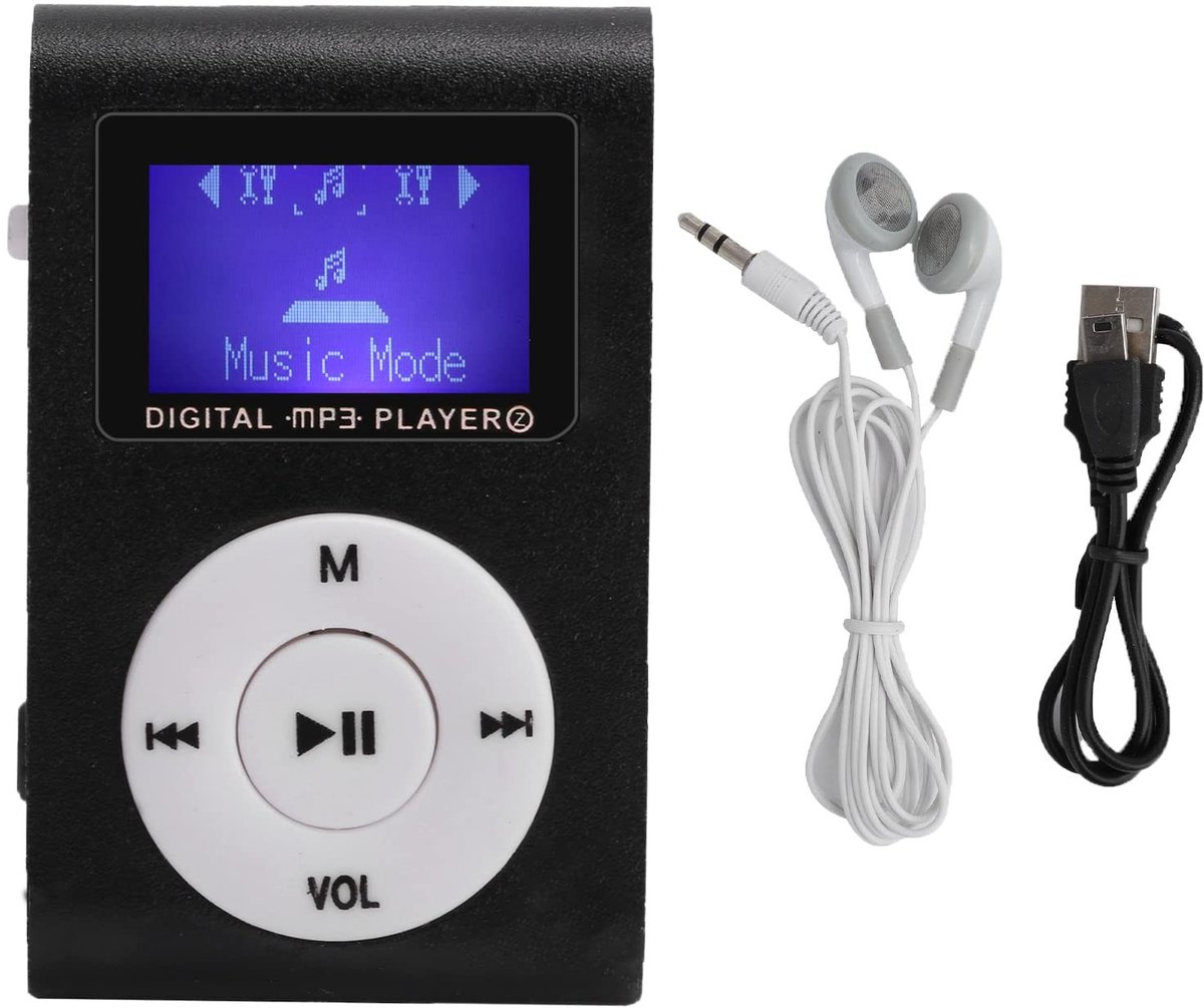 Dailygoody - Mini-muziekspeler - Draagbare mp3-speler - Compact en lichtgewicht - Zwart - Clip-on ontwerp - Ondersteuning voor geheugenkaart tot 32G -