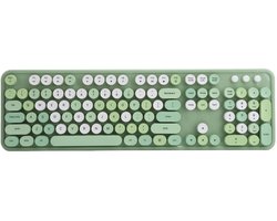 Zeynomax – Draadloos Toetsenbord – 104-toetsen toetsenbord – Mechanisch gevoel – Groene gemengde kleur – USB-verbinding – Geschikt voor kantoor – Tb..