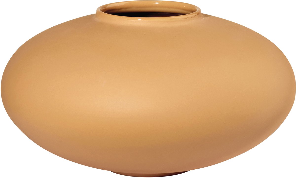 ASA Selection mara vaas mustard, bloemenvaas, tafelvaas, decoratieve vaas, steengoed, geel, H 10 cm, 87000151