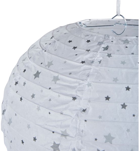 Ostaria hanglamp luchtballon - kinderkamer - wit - kunststof - D30 x H45 cm - lampion lamp van OSTARIA — afbeelding 4