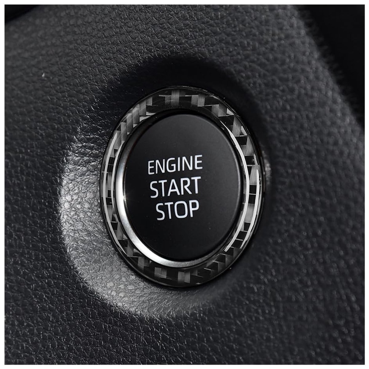 Dailygoody - Sticker startknop auto - Motor start stop accessoires - Hoogwaardig en slijtvast - Rood - Decoratieve beschermring - Geschikt voor univer...