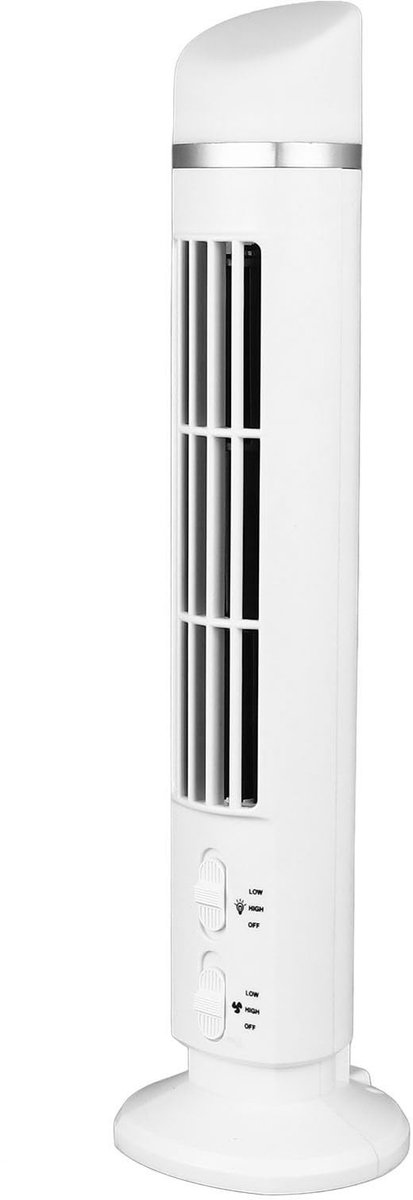 Dailygoody - Bladloze Torenventilator - Bureauventilator - Stil en Kindveilig - Wit - Draagbaar en Makkelijk Schoon Te Maken - USB of Batterijvoeding ...