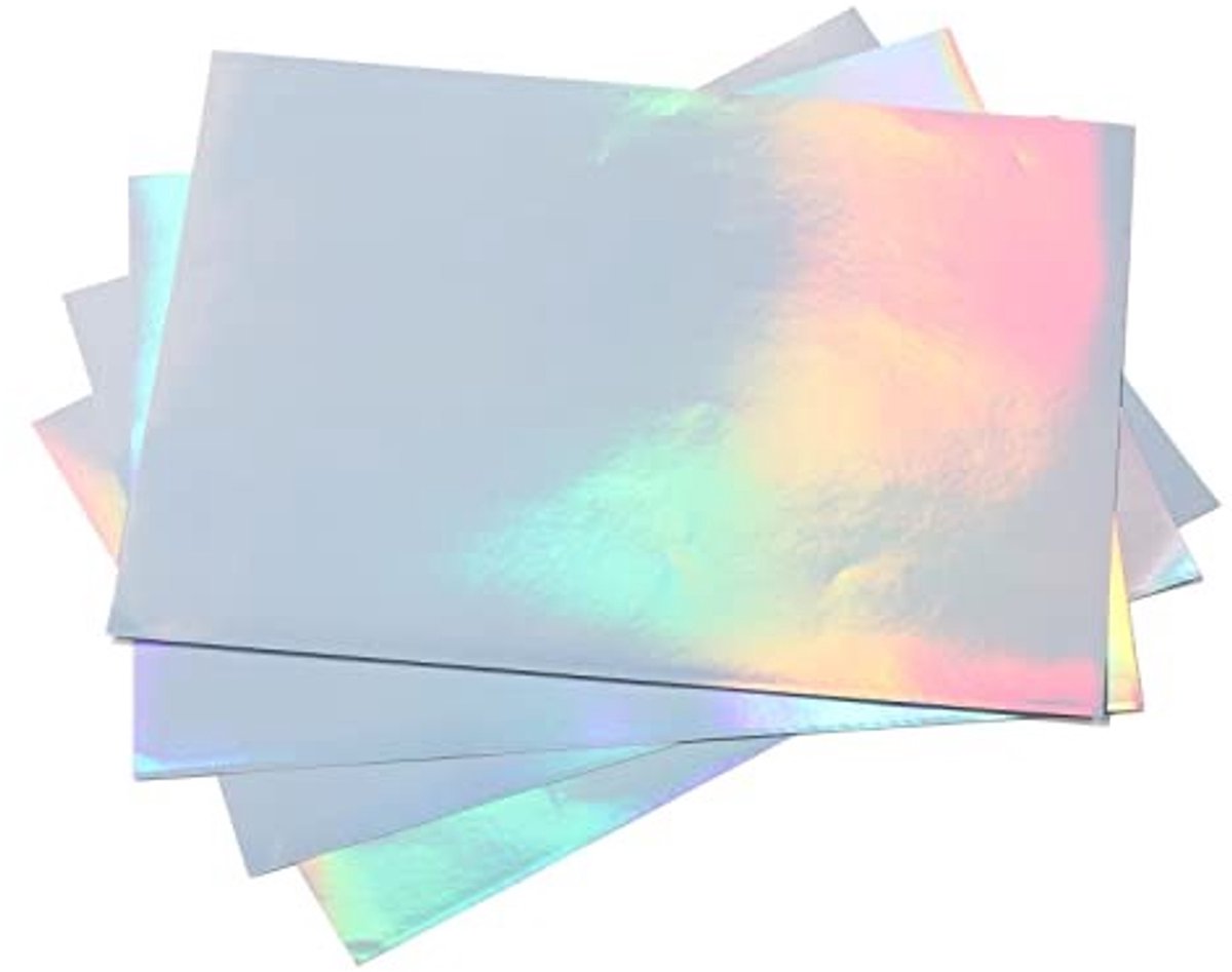 Dailygoody - Holografisch Stickerpapier - A4 Afdrukbaar - Waterdicht - 22 Vellen - Inkjet- en Laserprinters - Creatieve Projecten