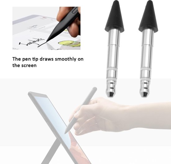 Dailygoody - Set - Roestvrijstalen pennen - Duurzame prestaties - Zwart - Compatibel met Microsoft Surface Slim Pen 2 - Geschikt voor Pro ... — afbeelding 5