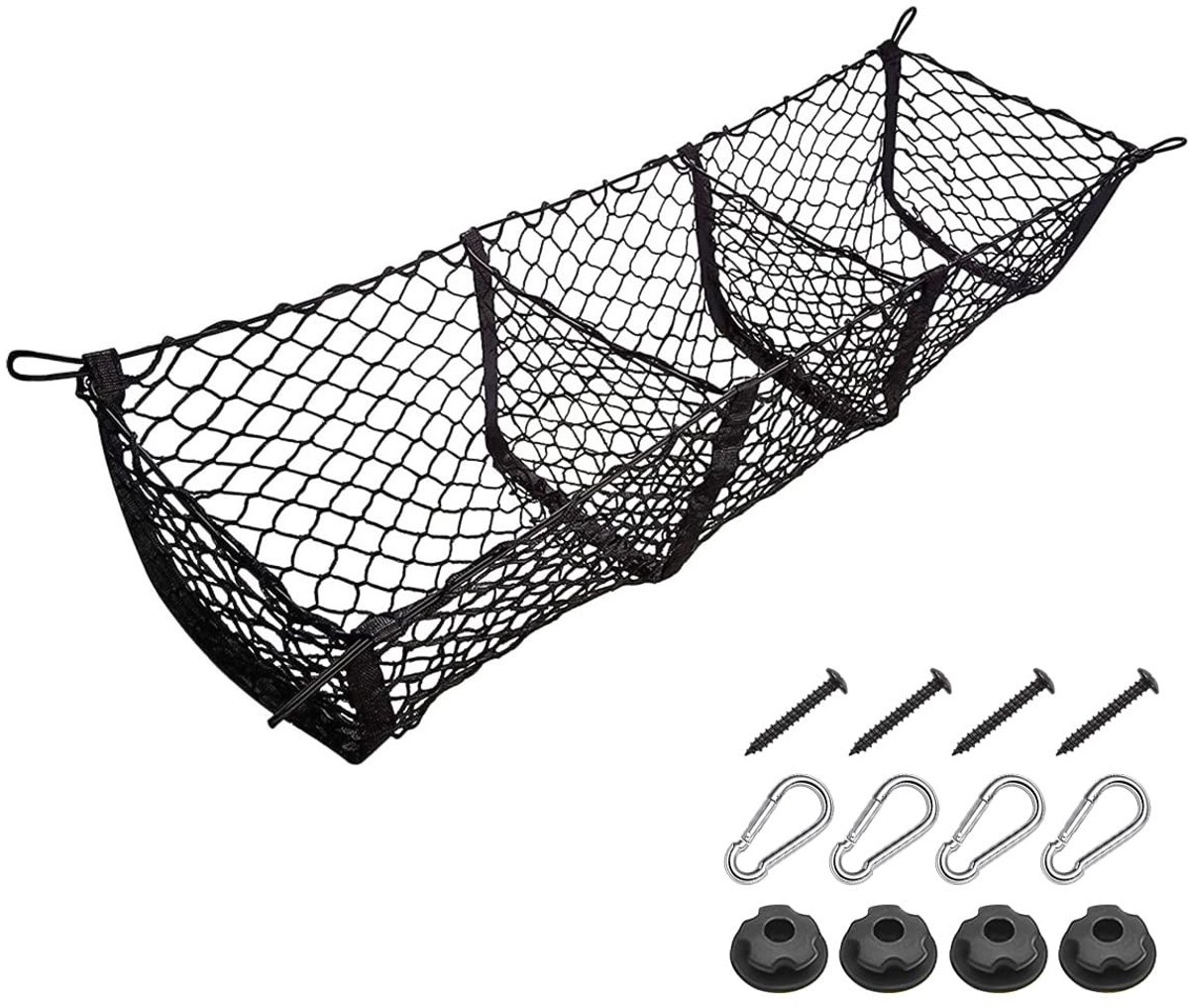 Dailygoody - Cargo-net - Kofferbaknet - Driedimensionaal ontwerp - Zwart - Universeel - Perfect voor SUV en Pick-up - 3 vakken