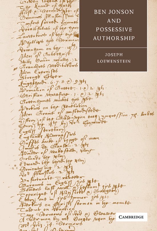 Ben Jonson and Possessive Authorship - cover