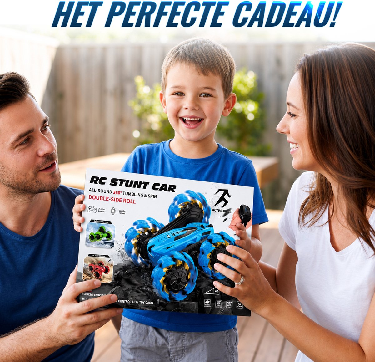 Activepiece® Bestuurbare Auto - voor Jongens - RC Auto - Off-road - 360° Stunt Car - Drift - Afstandsbestuurbare Auto - voor Buiten - Radiografisch Speelgoed - Incl Extra Accu, 4 Batterijen & Nederlandstalige Handleiding — afbeelding 2