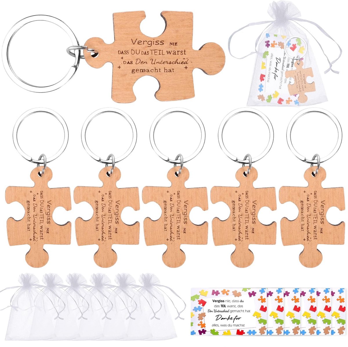 Dailygoody - Set van 6 cadeaus voor kleuterjuffen - Bedankcadeau voor afscheid - Inclusief bedankkaartje - Uniseks - Perfect voor kleuteronderwijs - U.