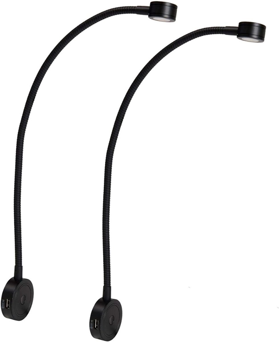 MRKK® Bedlampjes Hoofdbord - Leeslampjes met Meerdere Standen - Bedlamp Slaapkamer Volwassenen - Zwart