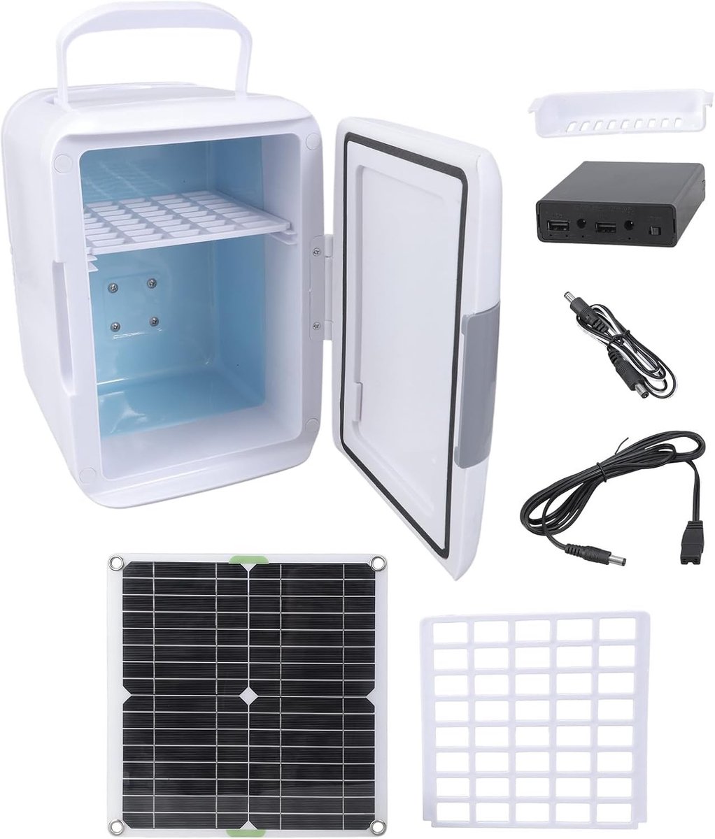 Dailygoody - Portable Mini Solar Panel Refrigerator - 50W Solar Koelkast - Efficiënt en Duurzaam - Voor Auto en Kamperen - Ideaal voor Buitenactivitei...