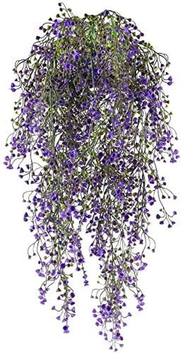 Dailygoods - Imitatie Wilg Muurdecoratie - Kunststof Bloem - Duurzaam en Wasbaar - Paars - Perfect voor Bruiloft en Thuis - Realistische Klimop