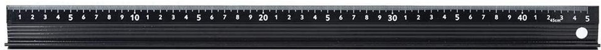 Dailygoody - L-Type Snijliniaal - Metalen Aluminium Legering - 45 cm - Veiligheidsliniaal - Handwerk Tool - Geschikt voor Leer - Zwart