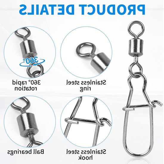 Vertebra Hengel Set met Karabijnhaak voor Snoek, Forel en Zander - 180 Stuks, Perfect voor Vissers — afbeelding 3
