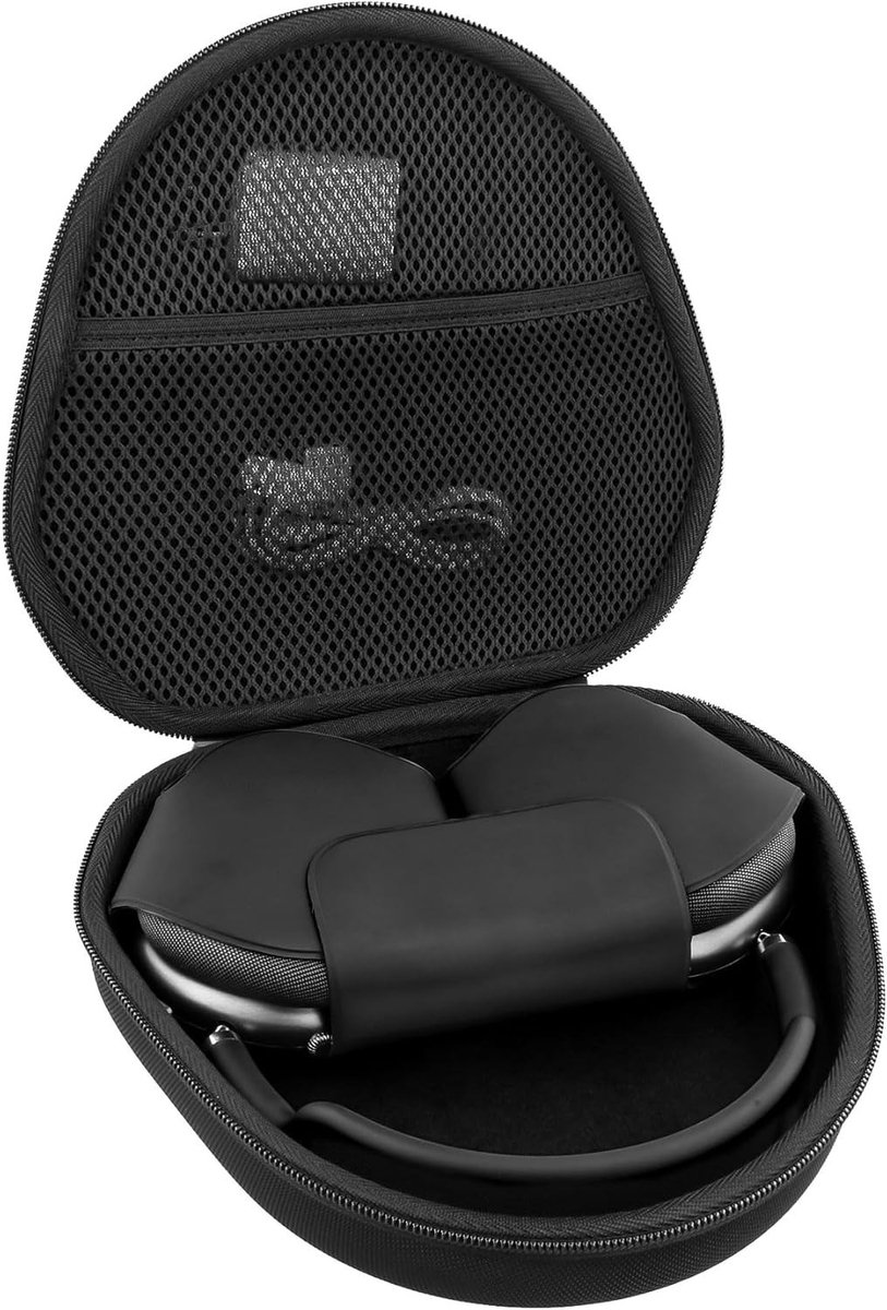 Draagbare Hard Case voor Draadloze Over-Ear Hoofdtelefoon - Bescherming en Opbergruimte voor AirPods Max (Zwart)