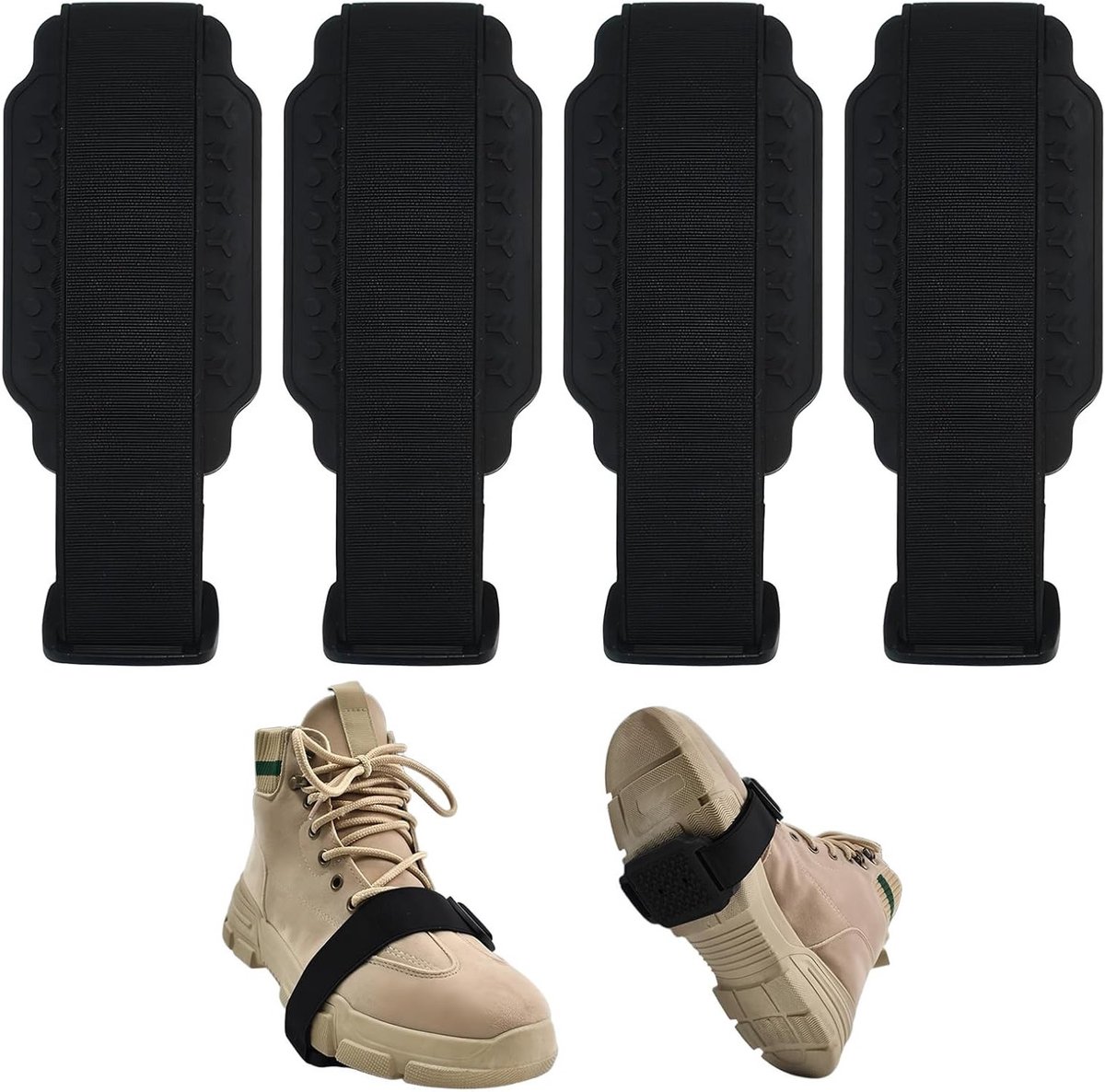 4 Stuks Antislip Schoenspikes voor Wandelschoenen, Ideaal voor IJs en Sneeuw, Perfect voor Hiking en Winterse Activiteiten