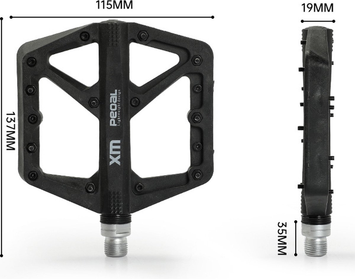 Hbs Pd-502 Fietspedalen - Lichtgewicht Slijtvast En Antislip Zwart