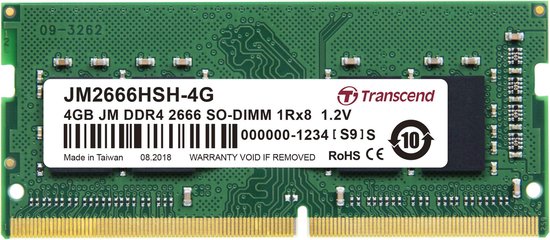 Transcend 4GB DDR4 SO-DIMM Geheugenmodule