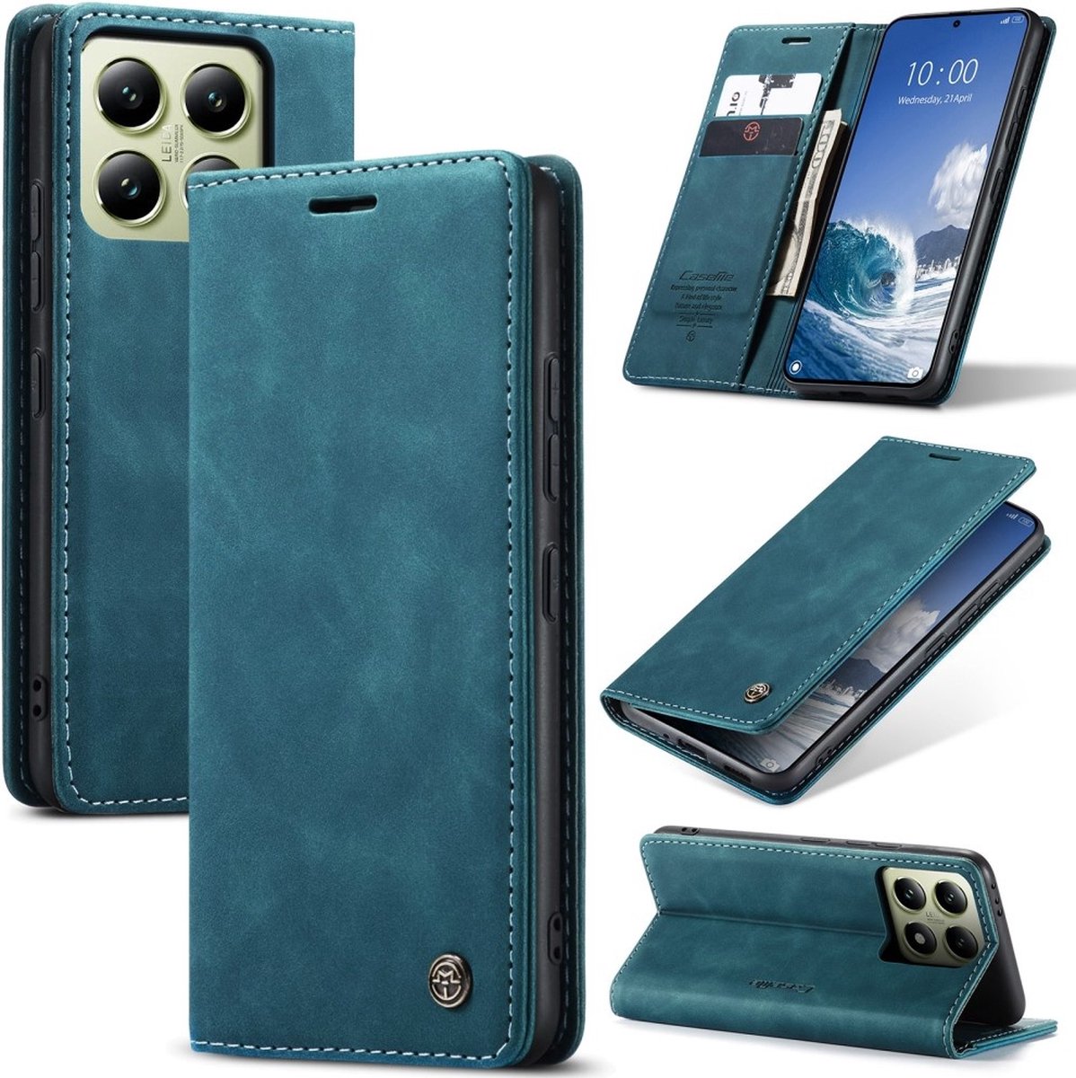 CaseMe Hoesje - Geschikt voor Xiaomi 14T Hoesje - CaseMe 013 Book Case - Blauw