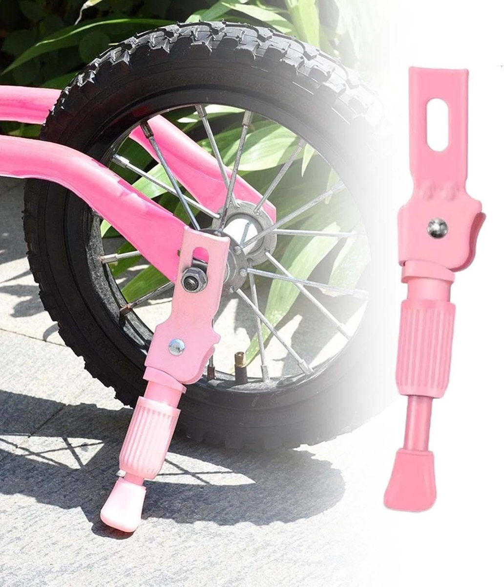 Fischer Zijstandaard voor kinderfietsen, 12-20 inch, in hoogte verstelbaar, kinderfiets, zilver