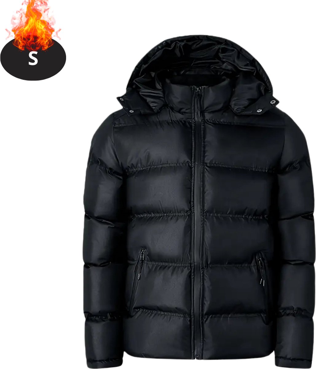 Livano Winterjas Parka Heren Winter Jas Volwassen Stijlvol – S Zwart