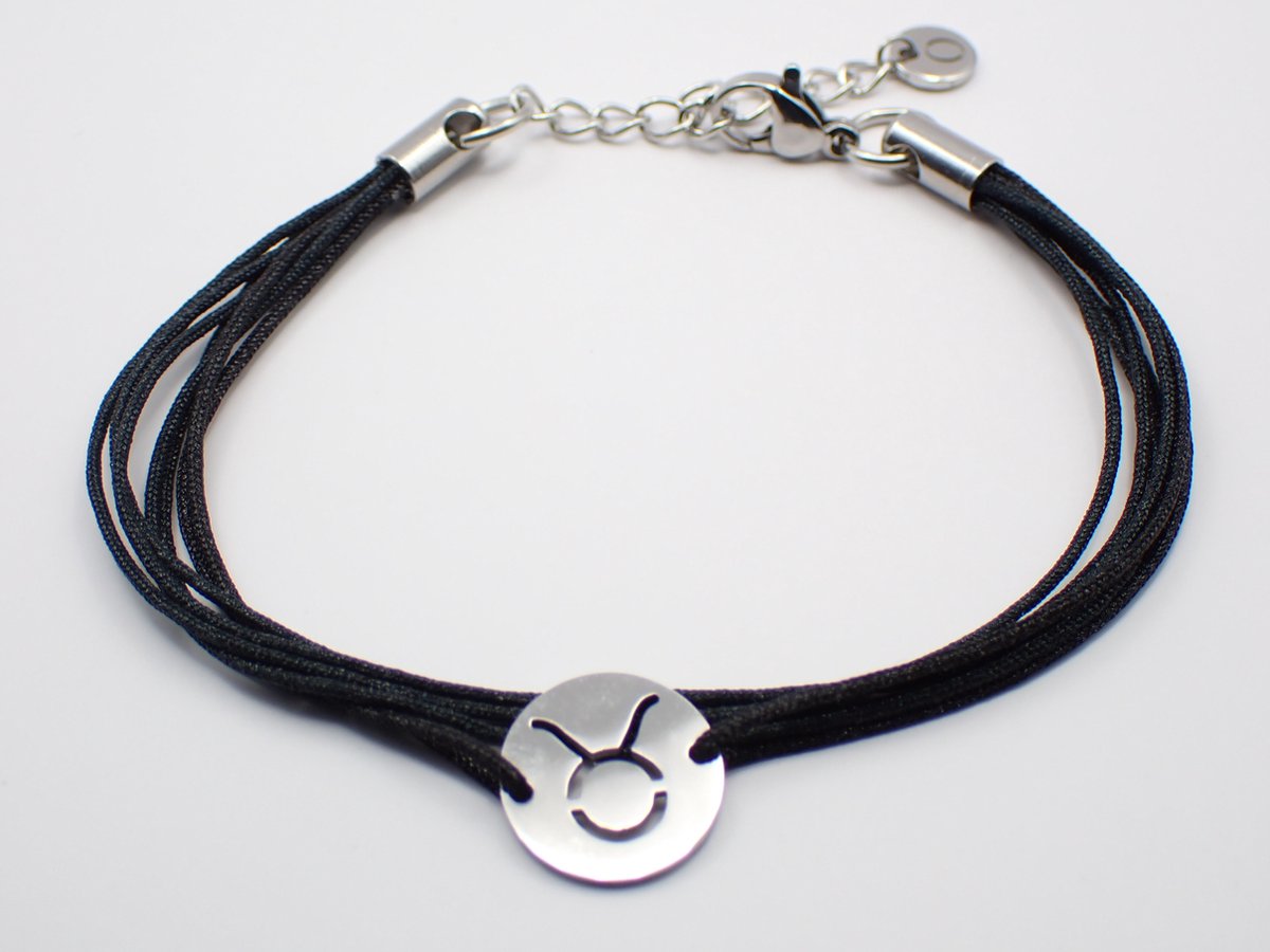 Colure® armband sterrenbeeld Stier zwart koord