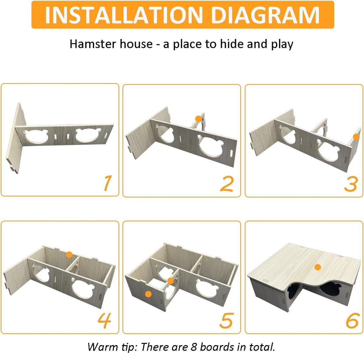 Mrs. Jones Hamsterhuis van hout 3 kamers spelen-decoratie kooi voor dwerghamsters-racemuizen .