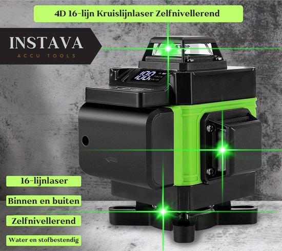 TOP Laser ECO-3D 3x360° 3D Kruislijnlaser Groen - TOP Laser