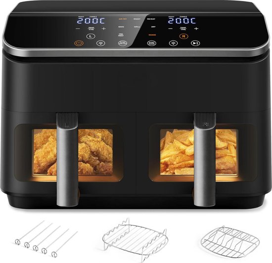 Dubbele Airfryer Dual Zone 8,5L Zwart 1750W - Dubbele - €454,95