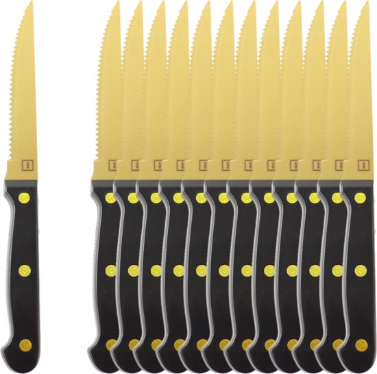OTIX Steakmessen - Set van 12 Stuks - Vaatwasserbestendig - Steakmessenset - RVS