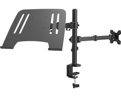 Monitor arm 1 scherm - Audizio CMA10L monitor arm met laptopstandaard - 13 tot 32 inch beeldscherm