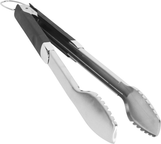FireTech BBQ-tang Premium - 46 cm RVS - Antislip Handvat met Ophangbeugel BBQ Accesoires - Zware Duurzame Kwaliteit