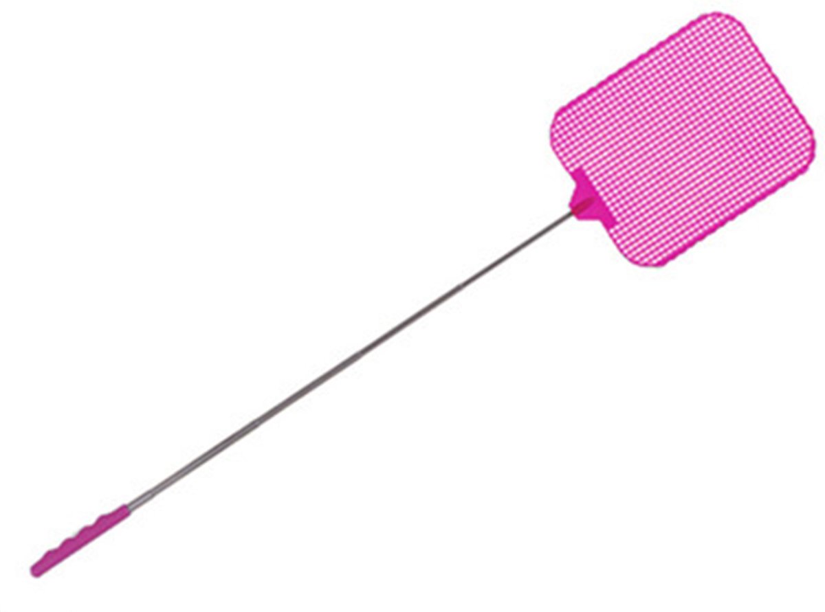 CM Vliegenmepper compact - uitschuifbaar - 35/77 cm - roze