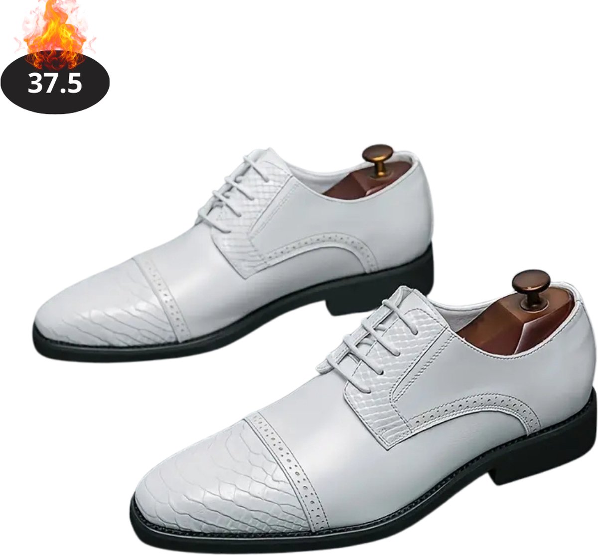 Livano Nette Schoenen Heren Business Schoenen Bruiloft Kantoorschoenen Met Veters Donkerbruin