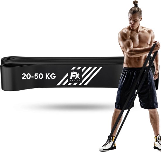 FX FFEXS Fitness Weerstandsbanden - Resistance Band Heavy Zwart - Fitness Elastiek - Sport Elastiek Banden - Fitness Band - Pull Up Band - Extra Sterk - Inclusief 2 Jaar Garantie