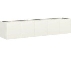 vidaXL - Plantenbak - 200x40x40 - cm - koudgewalst - staal - wit