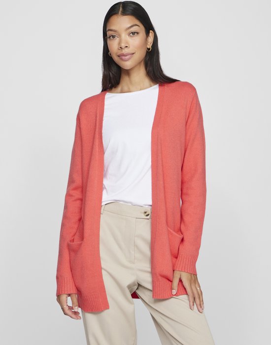 Vila Cardigan Viril Open L/s Knit Cardigan - Noos 14044041 Dubarry/dark Melange Taille Femme - 3XL