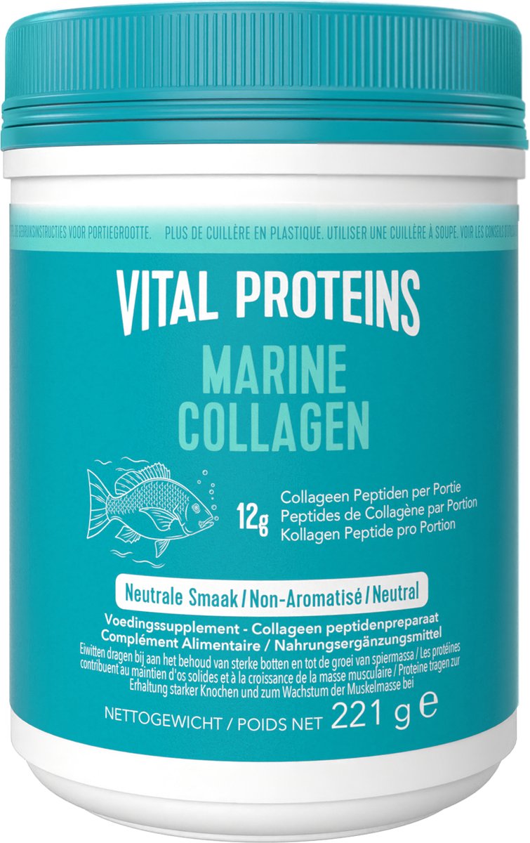 Bol.com Vital Proteins - 12 gram Peptiden Viscollageen - Gehydrolyseerd - Type I en III - Neutrale Smaak - Suikervrij - 221 gram aanbieding