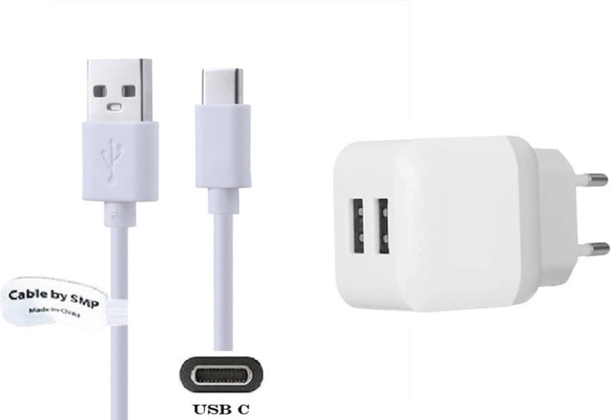 OneOne 2.1A lader met 2 poorten + 0,50m standaard USB C kabel. Oplader adapter past op TomTom GO Expert Plus, GO Superior, GO Exclusive, GO Expert 7 Plus, GO Navigator, GO Superior, Go Classic, Go Camper Max / PP, Go Professional 2e Gen.